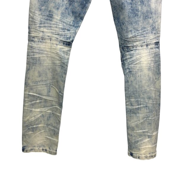 NEW Smoke Rise Mens Bleached Distressed Denim Jeans Slim Fit JP9233 Size 34/34 - Picture 9 of 13